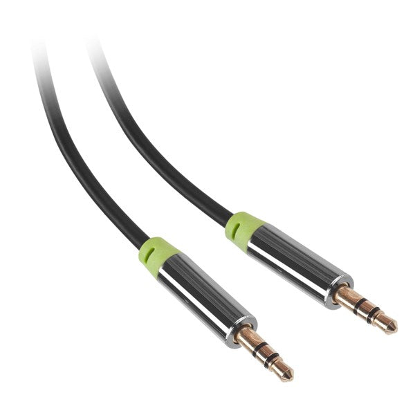 Kabel GoGEN Jack 3,5mm, 1,5m, pozlacené konektory (GOGJACK150MM01) černý