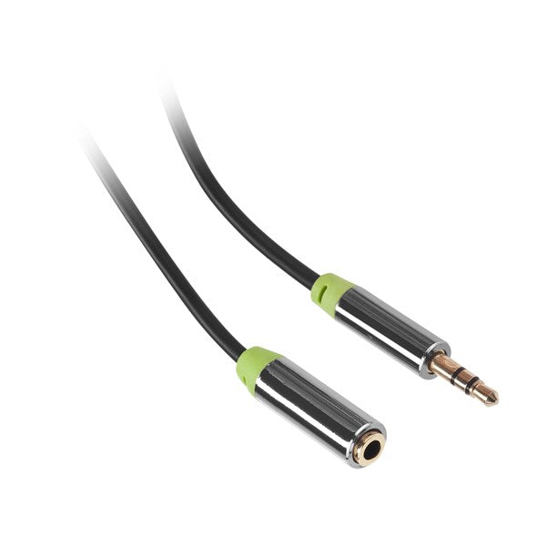 Kabel GoGEN Jack 3,5mm,  5m, prodlužovací, pozlacené konektory (GOGJACK500FM01) černý