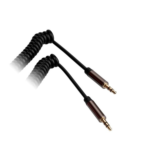 Kabel GoGEN Jack 3,5mm, 2m, pozlacené konektory, kroucený (GOGJACK200MM03) černý