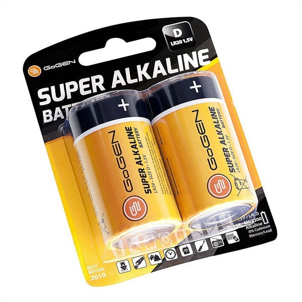 Baterie alkalická GoGEN SUPER ALKALINE D, LR20, blistr 2ks (GOGR20ALKALINE2)