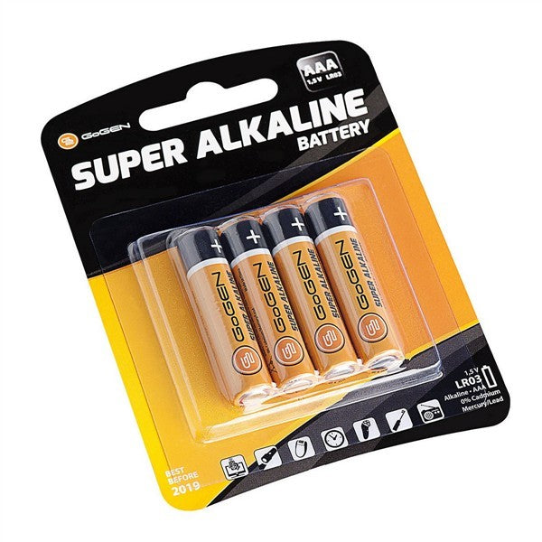 Baterie alkalická GoGEN SUPER ALKALINE AAA, LR03, blistr 4ks (GOGR03ALKALINE4)