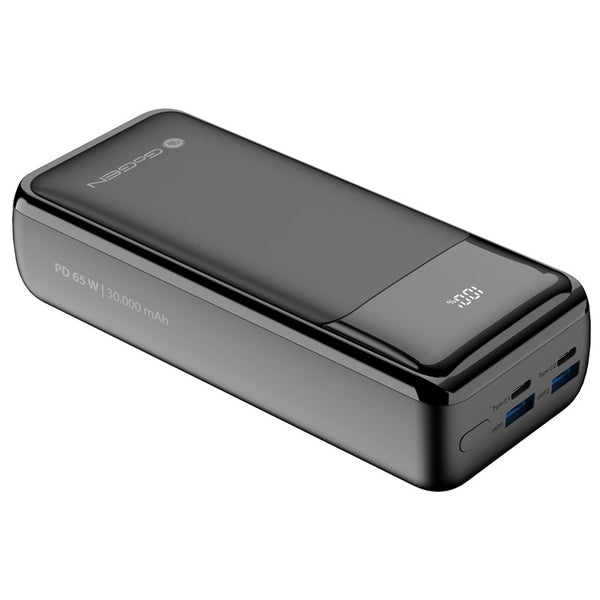 Powerbanka GoGEN 30000mAh, USB-C PD 65W, QC 22,5W, LCD (PB300002B) černá